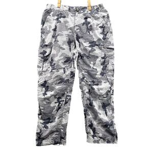 Columbia Omni Shade Cargo Pants Mens 32x27* Gray Camo Gorpcore Hiking Streetwear